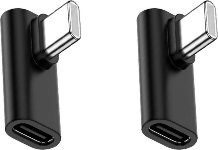 INF 2-Pack Type-C naar Type-C Adapter met Rechte Hoek, 2.0 Spuitgietwerk