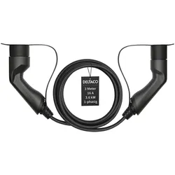 Deltaco, Elektroauto Ladekabel, EV-Ladekabel, E-Auto & Hybrid, Typ2 auf Typ2, 16 A, 3,6 kW, 1-phasig (Typ 2, 3.60 kW, 16 A, 3 m)
