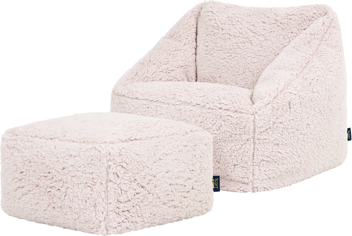 Icon Natalia Kinderzitzak met Poef - Bouclé - Roze