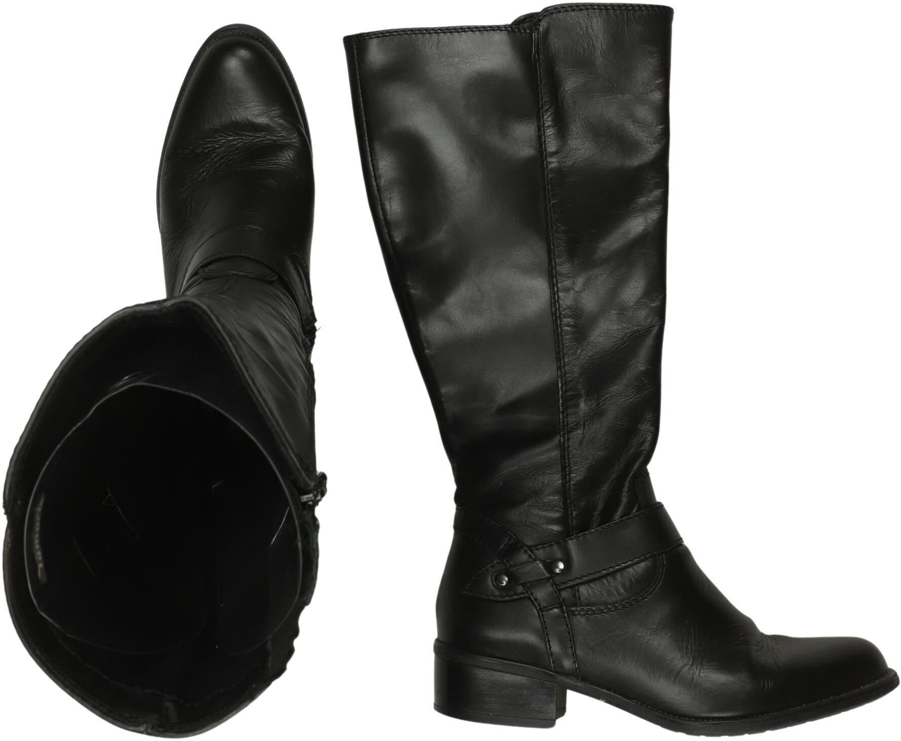 Tamaris Damen Stiefel, Schwarz, Gr. EU 36, Leder - Second Hand