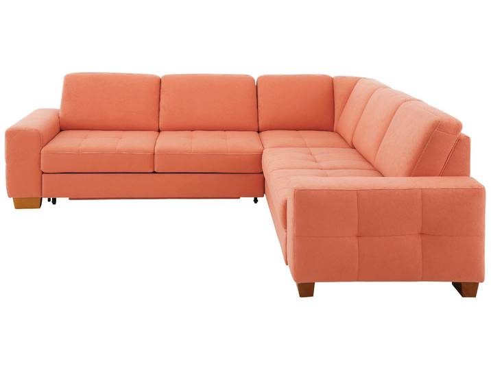 Ecksofa, 276x271 cm, Luxus-Microfaser, Orange, Sitztiefenverstellung, Modern, Home-affaire