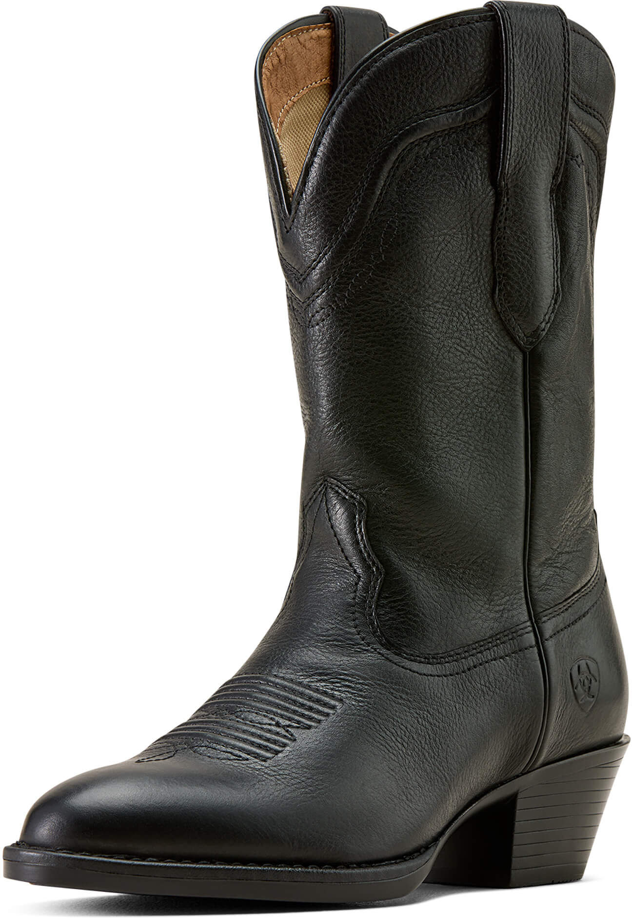 Women's Grayson R Toe Cowgirl Boots in Velvety Black, Size: 7.5 C / Wide by Ariat