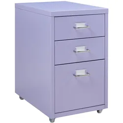 En.Casa, Rollcontainer, Rollcontainer Kökar mit 3 Schubladen 48x28x41 cm Lila (28 x 41 x 48 cm)