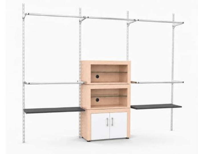 Aigentlich Wandschienensystem Set New York+Böden Begehbarer Kleiderschrank (Anthrazit, Chrom)