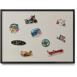 MAGNETTAFEL 70x50 cm Schwarzer Rahmen Cremefarben