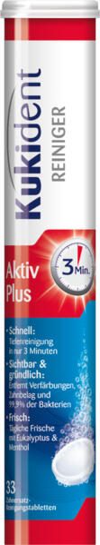 Kukident Aktiv Plus Gebissreiniger-Tabs 33 Stück 1030007005
