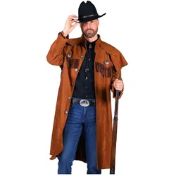 Thetru Herren Mantel Western, braun (XL)