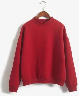 Uplifted Finds Women Korean Style O Neck Knitted Pullover Sweatshirt Thick Loose Fit Candy Color Hoodie 2xl burgundy