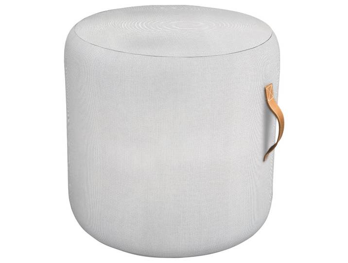 Outdoorpouf, Hellgrau, Uni, Füllung: Polyurethan (Pur), 45 cm, Indoor, Outdoor, wasserabweisend, Sitzfläche gepolstert, mit Griff, formstabil, Gartenmöbel, Gartensessel, Outdoor-Sitzsäcke