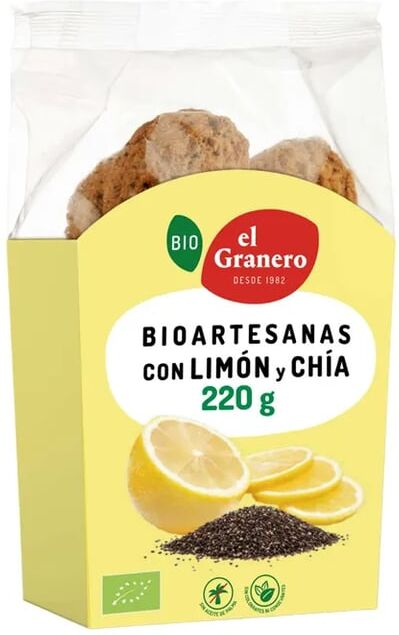 El Granero Integral Biscoitos Bioartesanais Sabor Limão com Chia Bio 220g