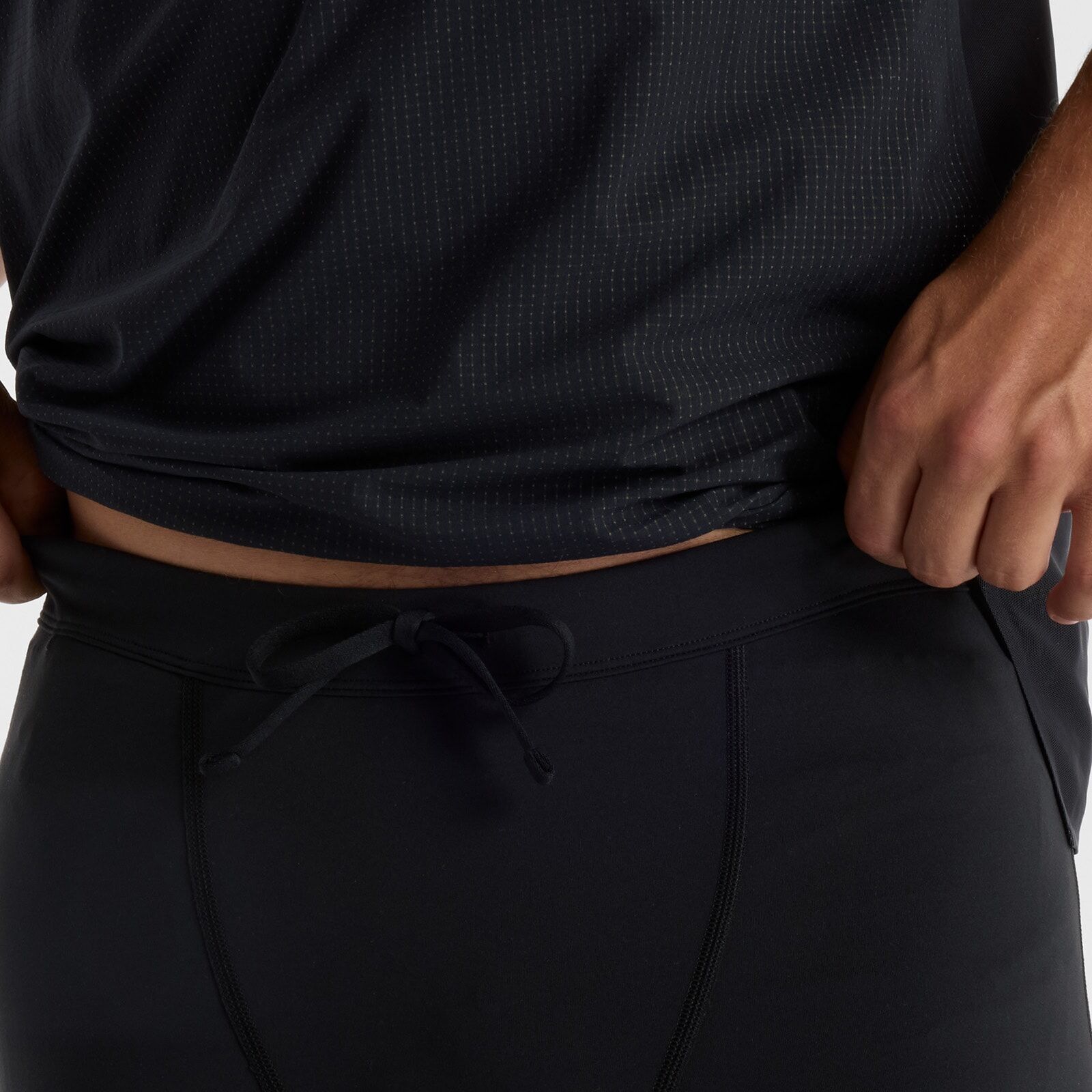 Lauftights NEW BALANCE "Sleek Tight", Herren, Gr. XL, N-Gr, schwarz (schwarz (001)), Obermaterial: 71% Polyester, 29% Elasthan, Hosen Lauftights, atmungsaktives Material, mit Elasthan, schnell trocknend schwarz (001) XL, N-Gr