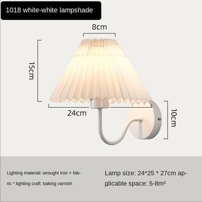 Friendly Fresh Finds Nordic Pleated Wall Lamp Modern Wall Sconce For Bedroom, Living Room & Bedside white white Lampshad