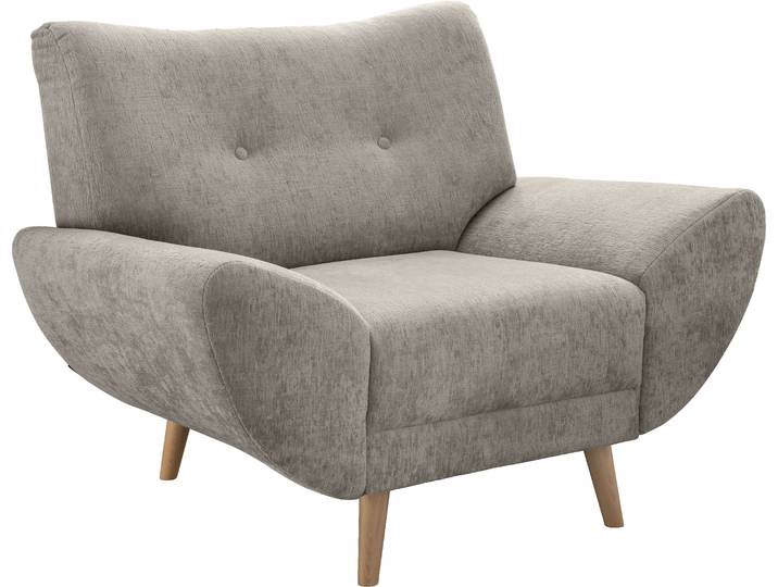 Sessel HOME AFFAIRE Basta komfortable Wellenunterfederung, Breite 111cm , beige (taupe), B:111cm H:82cm T:87cm, 100% Polyester, Sessel, Sessel