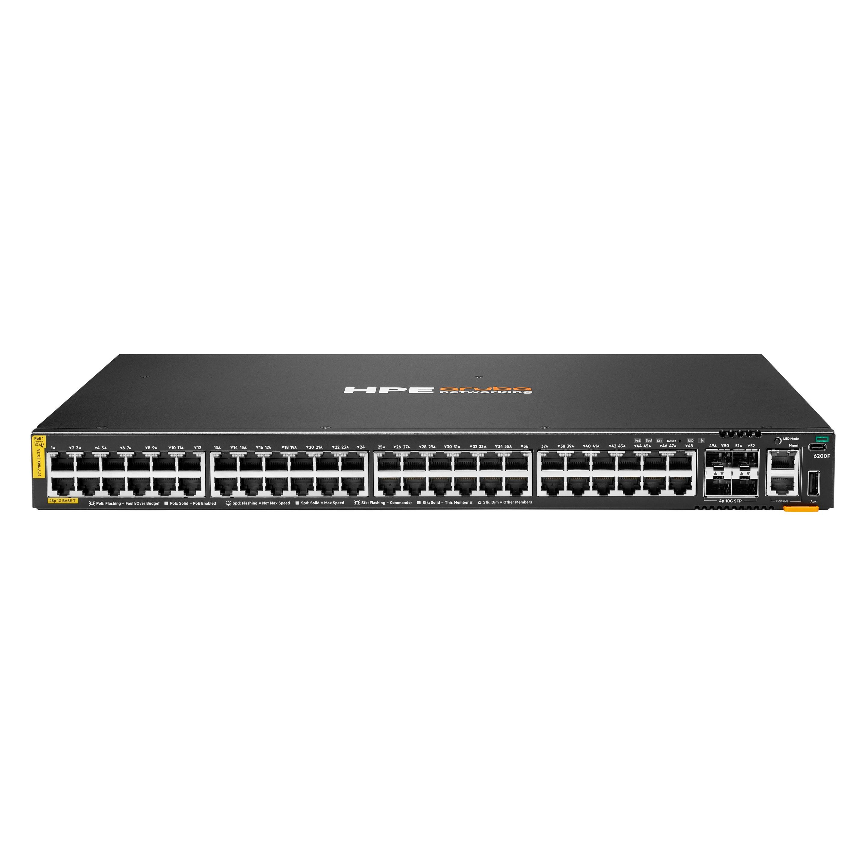 Aruba HPE Networking CX 6200F 48G Class-4 PoE 4SFP+ 740W Switch (48 Ports) (JL728B)