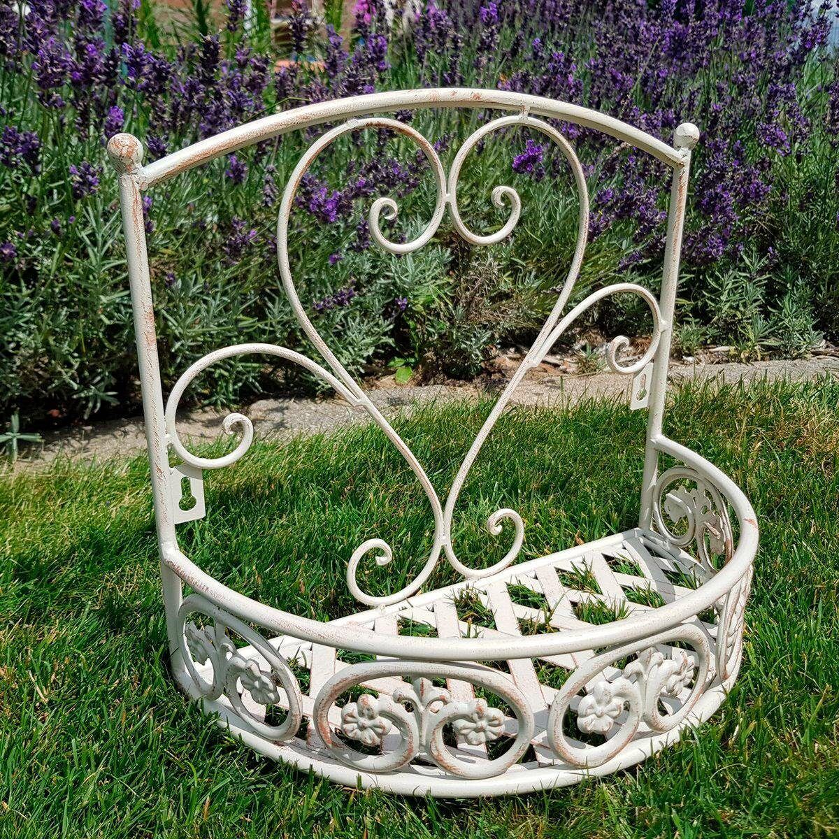 Deko-Wandregal AMBIENTE HAUS, weiß, B:32cm H:27cm T:17cm, Metall, Regale, Deko-Wandregal, für Deko / Pflanzen Outdoor geeignet