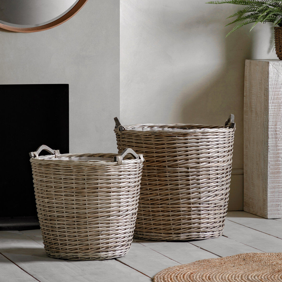 Bay Isle Home Decorative Basket Gray