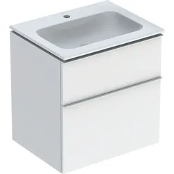 Geberit Icon Waschtisch mit Unterschrank 60 cm 502335011 Waschtisch-Set 60x63x48cm, weiß, Korpus weiß hochglänzend, Griff weiß matt