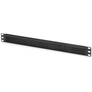 Digitus Kabeldurchführungspanel DN-97661, Metall, 19 Zoll (483 mm), mit Bürstenleiste, 1HE, tiefschwarz
