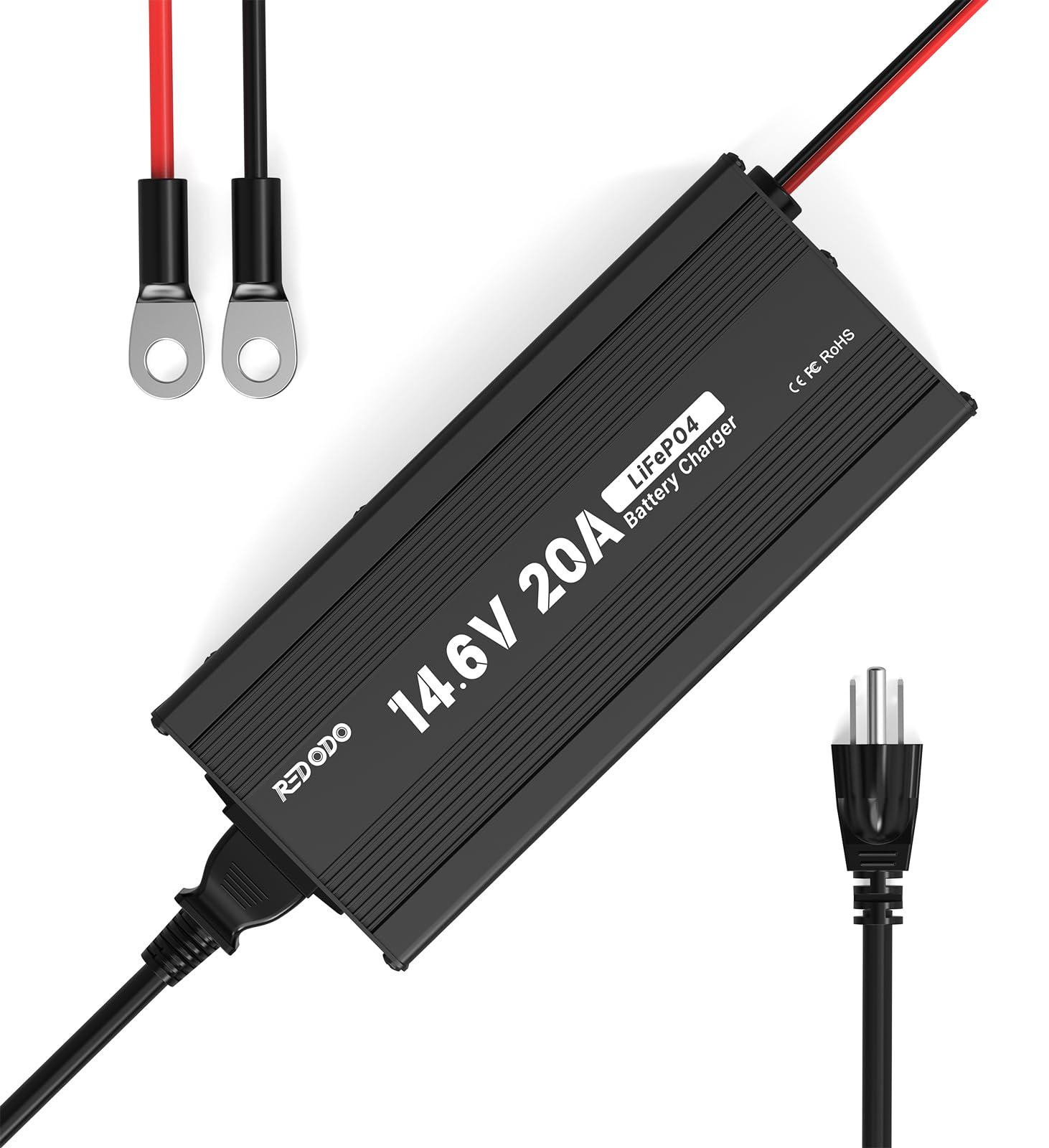 Selius Batterijoplader LiFePO4 - 14,6 V 20 A voor 12V Batterijen - Zwart