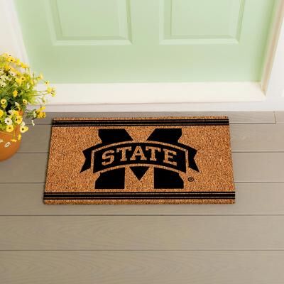 Evergreen Mississippi State University Monochrome Indoor/Outdoor Coir Door Mat