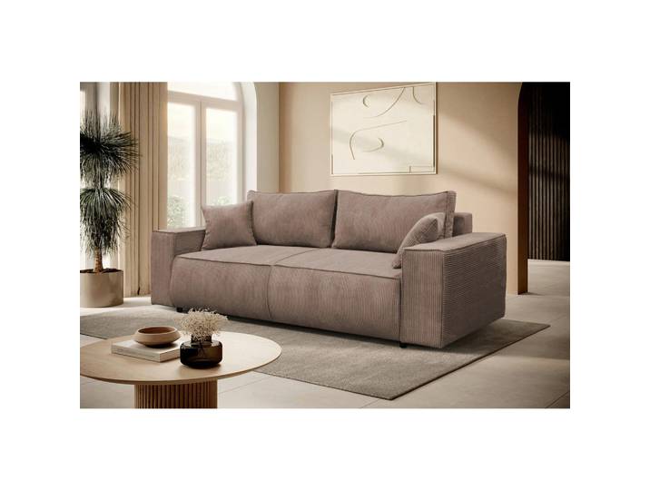 Mid.you Schlafsofa Loft, Rosa, Kunststoff, 2-Sitzer, Füllung: Schaumstoff, 255x90x97 cm, Liegefunktion, Wohnzimmer, Sofas & Couches, Schlafsofas, Schlafsofas mit Bettkasten