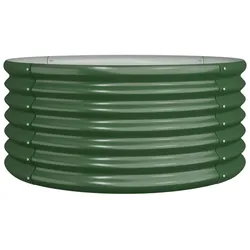 Helloshop26 - Hochbeet für Pflanzen und Blumen Terrasse Garten pulverbeschichteter Stahl 80 x 80 x 36 cm grün 02_0038577