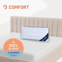 3-Kammer-Faserkissen »COMFORT« – 100% Polyester, Größe: 40x80