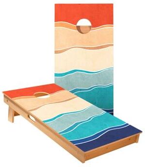 Skip's Garage Multi-Color Waves Cornhole Boards