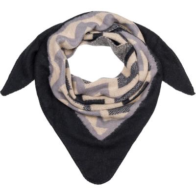 XXL-Schal STYLEBREAKER "Web Dreiecktuch Zick-Zack", Damen, schwarz (schwarz, grau), Obermaterial: 60% Viskose CV. 40% Wolle WO., Modisch, Modetücher