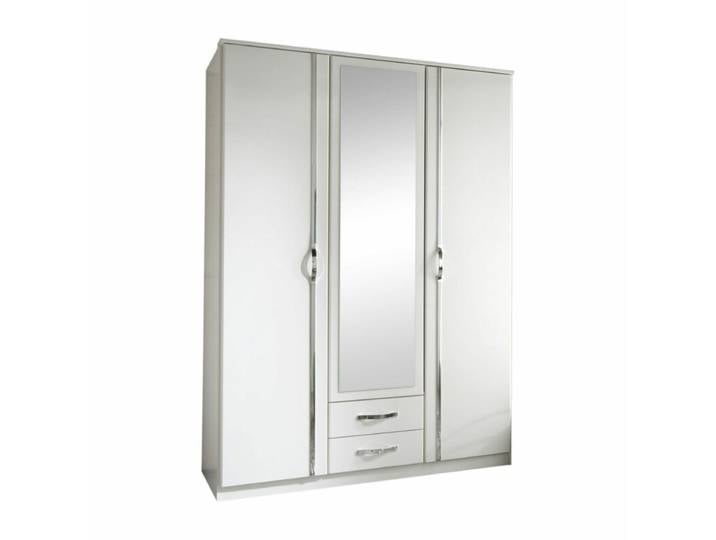 Wimex Duo Drehtürenschrank - Dekor weiß, Spiegelglas Modern