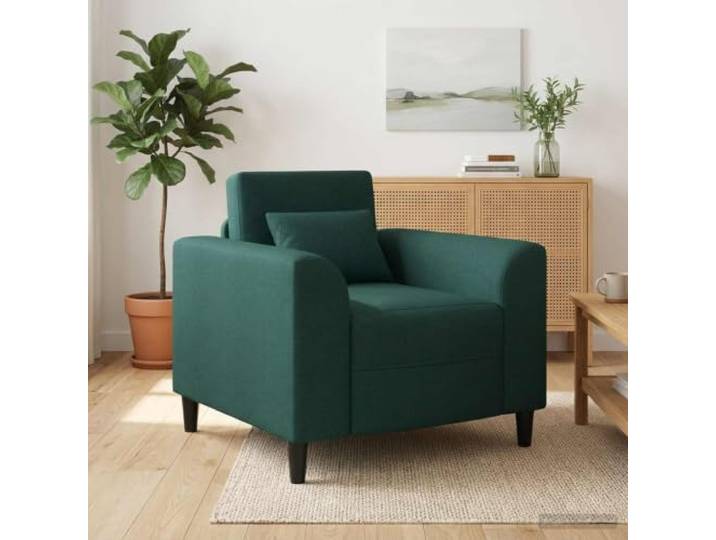 IBUQDDV Sessel Dunkelgrün Stoff mit Holzrahmen 90x88x85 cm Schaumstoffpolsterung, breite Armlehnen, modernes Design, pflegeleichte Oberfläche