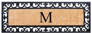 "A1 Home Collections Exclusive Hand Crafted Myla Monogrammed Entry Doormat, 18"" x 48"""