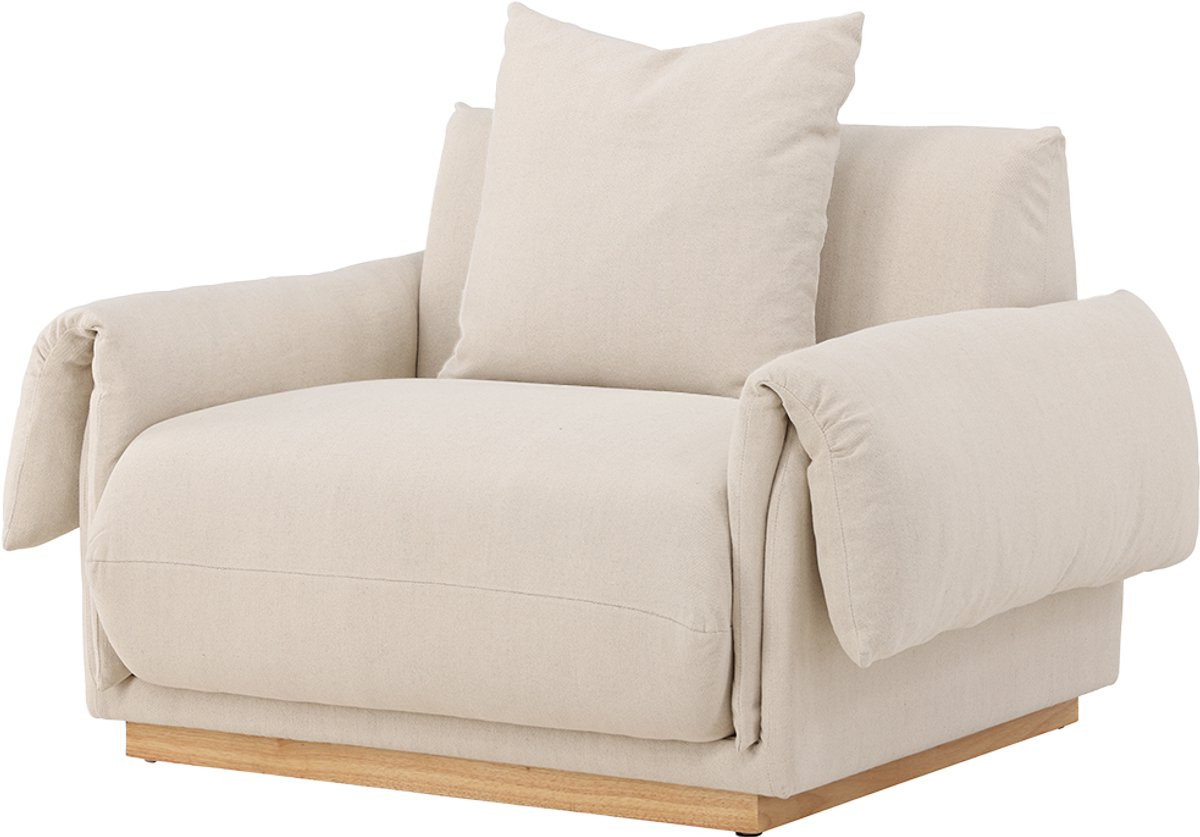 Nest living Rikki Gestoffeerde Fauteuil Beige - Scandinavische Loungestoel met Armleuning