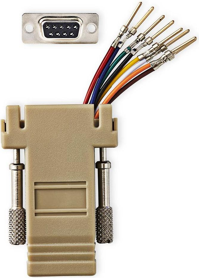 Nedis Seriële adapter D-SUB 9-pins mannelijk naar RJ45 vrouwelijk, Vernikkeld, Ivoorkleurig