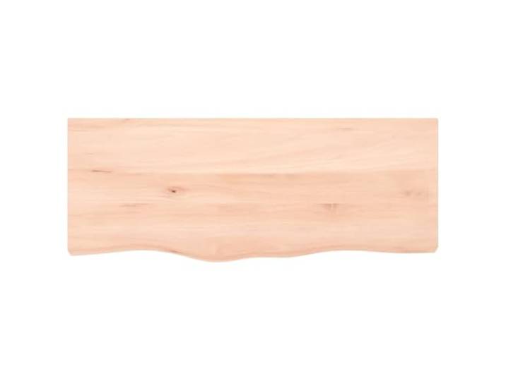 KTHLBRH Tischplatte Eiche massiv 100 x 40 x (2-4) cm unbehandelt Natürliche lebende Kante, DIY, raue Oberfläche, geeignet für Ersatztische