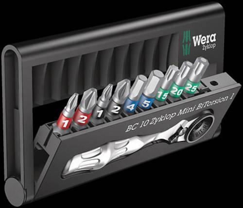 Wera Bit-Check 10 Zyklop Mini BiTorsion 1 05057418001 Bit-Set 10teilig Kreuzschlitz Phillips, Kreuzschlitz Pozidriv, Innen-TORX
