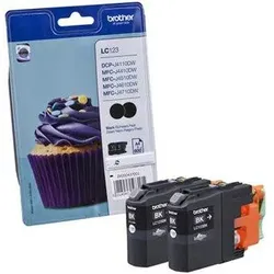Brother Original LC-123 Druckerpatronen Doppelpack schwarz 2 x 600 Seiten (LC123BKBP2DR)