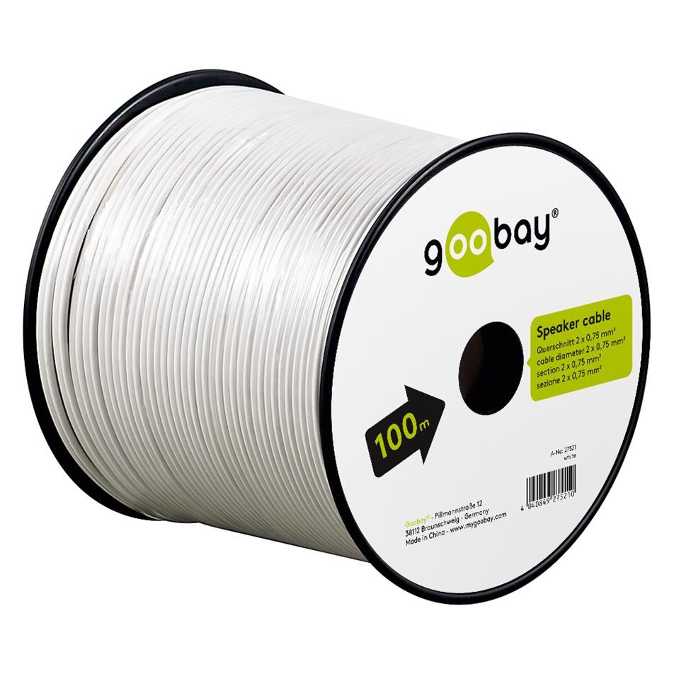 Goobay Lautsprecherkabel weiss CCA (100 m, 0.75 mm²) (27521)