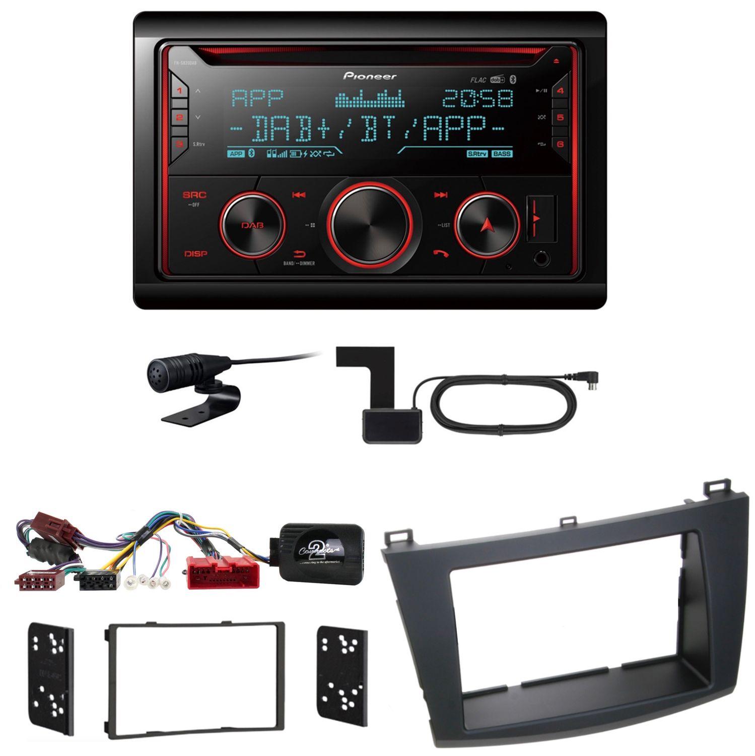Pioneer FH-S820DAB USB Digitalradio Bluetooth MP3 Einbauset für Mazda 3 BL