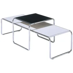 Couchtisch Laccio Table Knoll International Laminat schwarz/anthrazit, Designer Marcel Breuer, 136x34x48 cm