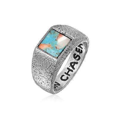 Siegelring HAZE & GLORY "Ring Sun and Sea Siegel Ring" Gr. 60, silber, Fingerringe, Herren, 60, ohne Stein, Silber 925 (Sterlingsilber), 10mm, Siegelring