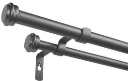 ATI Home Topper Double Curtain Rod and Finial Set