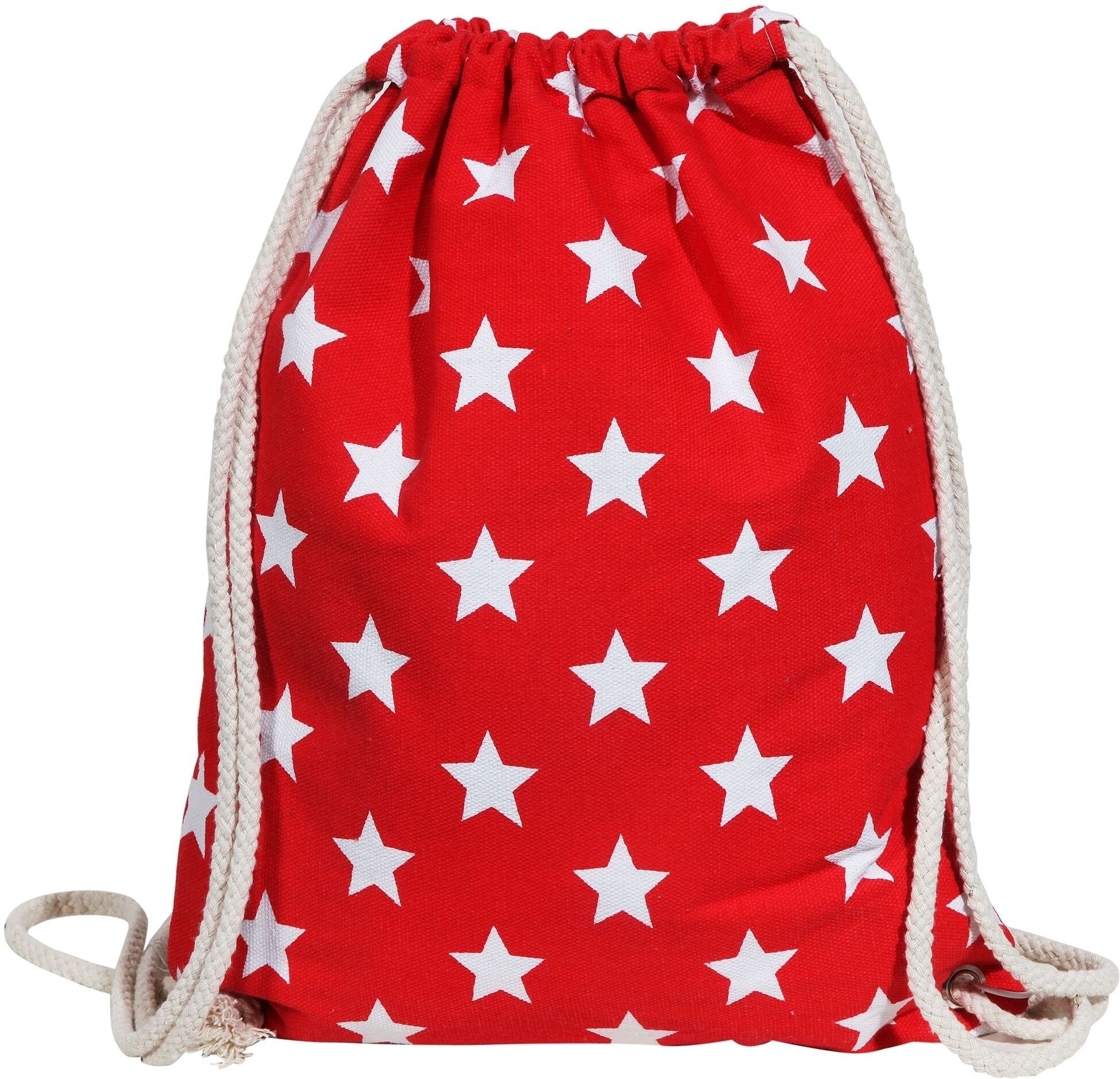 Turnbeutel CHAM CHAM "Trend Turnbeutel aus Textil mit Sternen", rot, Textil, Taschen Turnbeutel