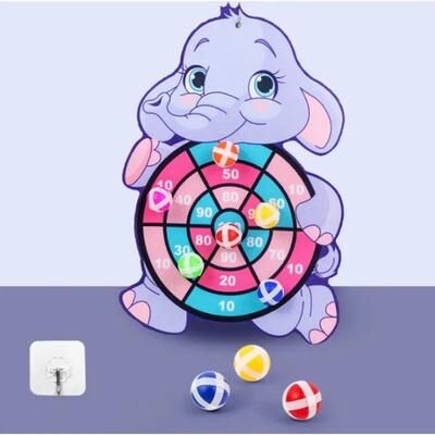Inspired Living ActivePlay Montessori Sticky Ball Target Game Kids Dart Board Set For Indoor & Outdoor Fun elephant