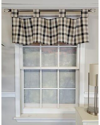 RLF HOME Bison Check Tab Valance