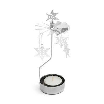 Teelichtkarussel Set 'Schneeflocke', silber
