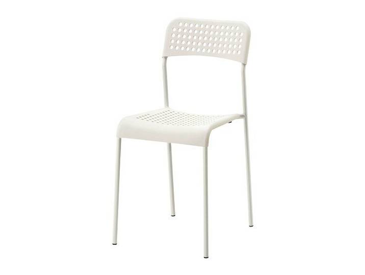 Ikea - Chaise Empilable Adde en Plastique avec Cadre en Acier - (Blanc)