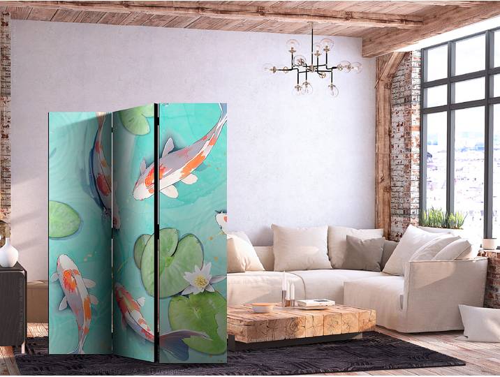 Paravent Spectacular Koi Fish 1-seitig Andere Multicolor 135 x 172cm