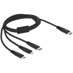 Delock USB Ladekabel 3 in 1 USB Type-C zu Lightning / Micro USB / USB Type-C 1m