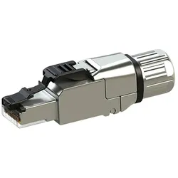 Telegärtner MFP8 T568B Cat.8.1 Stecker mit vormontierter Staubschutzkappe AWG26, Elektronikkabel + Stecker, Silber
